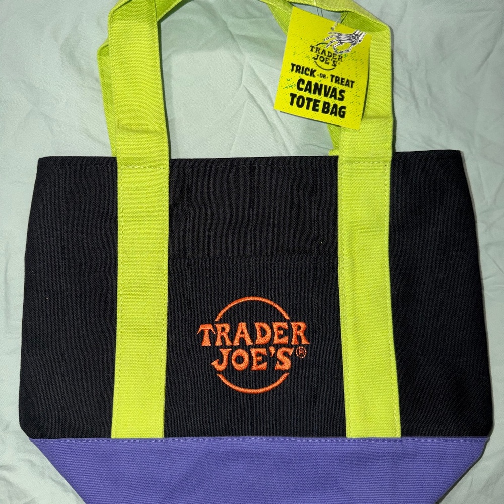 Trader Joe’s Mini Canvas Tote Bag Multi Color